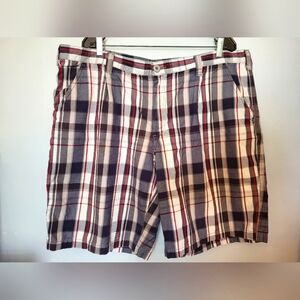4 for $30 🌈 Denver Hayes big & tall men's red and blue plaid shorts size 42
